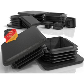 PD® Lamellar Plugs 60 x 60 mm for Square Tubes - Square End Caps Made of PE Plastic - Pipe Plugs for Pipe Cover of Steel Pipe, Stainless Steel Tube, Aluminium Tube and Aluminium Profile - Square Plugs