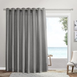 Exclusive Home Curtains Loha Patio Grommet Top Single Curtain Panel, 108x96, Black Pearl