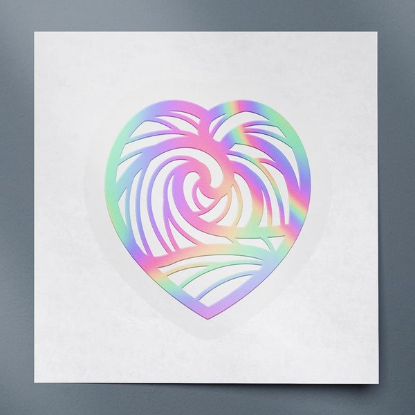 Decal Stickers of Heart Mandala (Hologram) (Set of 2) Premium