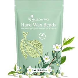 Mallowwax Mallowwax Hard Wax Beads - Wax for Sensitive Skin Hair Removal - Tea Tree Wax Beads for Face, Underarms, Bikini, Legs