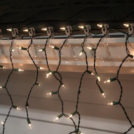 Northlight 26ct All-in-One Universal Gutter and Shingle Christmas Light Clips, 3.5", Clear