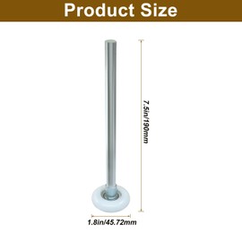 OSVJE 2 Pcs 1.8" Nylon Garage Roller 7.5" Stem, Quiet Garage Wheels for Smooth and Durable Garage Track Replacement,High Load Capacity