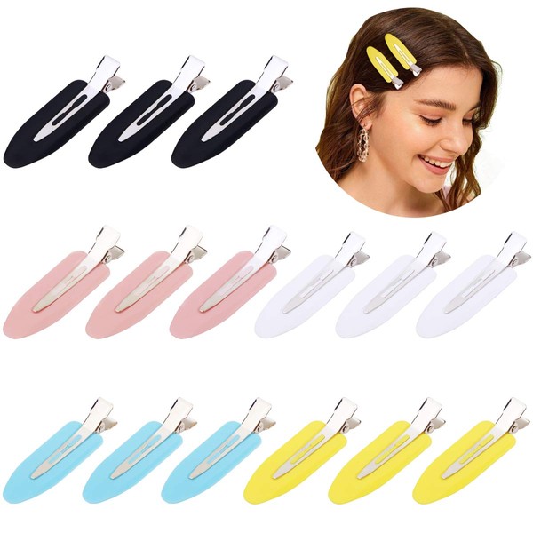 15 Pieces 2.4 inch No Bend Hair Clips, No Crease Hair Clips, Styling Clips for Hairstyle, Curl Pin Clips for Makeup, Bangs Hair Clips for Women and Girls