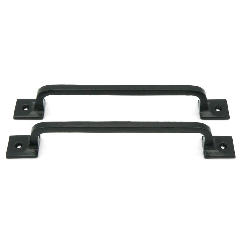 CRAFTSMAN ROAD Black Cast Iron Pull Handles 9 inch (Squared