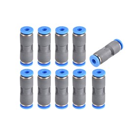 sourcing map Straight Push Connectors 4mm Quick Release Pneumatic Connector Plastic Union Pipe Tube Fitting Grey 10Pcs