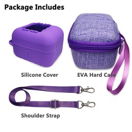 JCHPINE Hard Carrying Case and Silicone Cover for Bitzee Interactive Toy Digital Pet, Protective Case for Bitzee Virtual Electronic Pets Accessories (for Original 15 Animals) (Purple)
