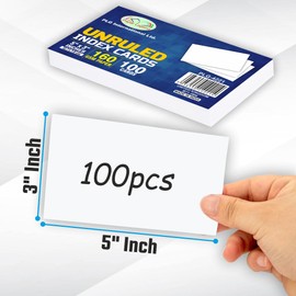 FotoStation 5 X 3 Inches Unruled Index Cards 160gsm White Blank Flash Cards Unlined Revision Cards Record Cards Cue Card Great for Study, Projects & Notes (Pack of 300)