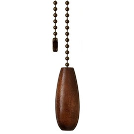 Ceiling Fan Pull Chain 12 inch Wooden Pull Chain Extension Fan Chain Extender Ceiling Fan Pulls Ornament with Ball Fan Chain Connector for Ceiling Fan Light, 1PCS (Walnut Wood)