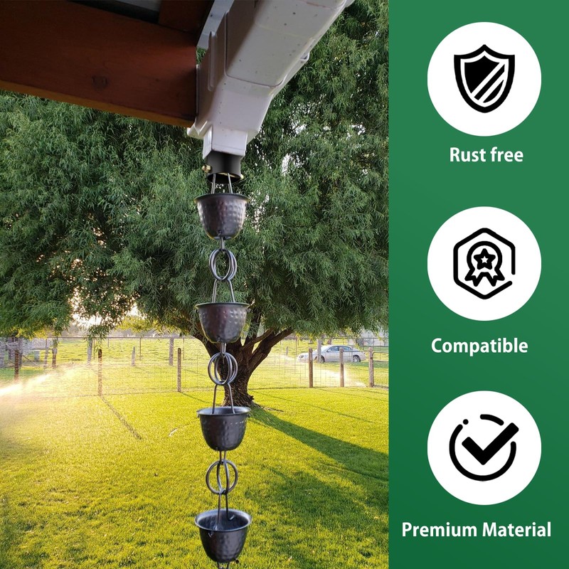 FOROIRON 4 Pack Rain Chain Adapter for Gutter Rain Chain