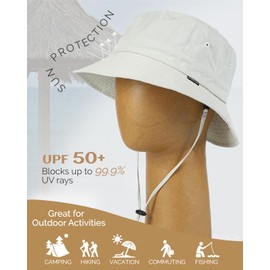 Creekstone Sun Hats for Women Men UV Protection Bucket Hat Waterproof Rain Hat Packable Summer Hat UPF50 Hiking Fishing Hat (US, Alpha, One Size, Cool Grey)