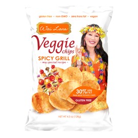 Wai Lana Veggie Chips - Gluten Free, Non-GMO, Vegan, Zero Trans Fats (Spicy Grill, 4.5 Ounce (Pack of 12))