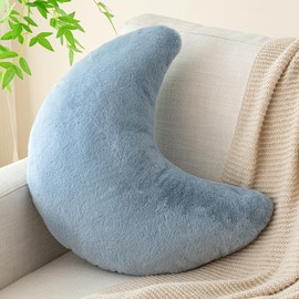 Znhinery Moon Pillow, Decorative Throw Pillows with Soft Faux Rabbit for Bed Couch, Moon Shaped Pillows Plush Floor Cushions Room Decor Pillow for Sofa Bedroom Living Room