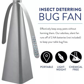 Treva Chemical Free Bug Fan Battery Powered Silver