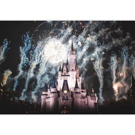 IDEA4WALL Removable Wall Sticker/Wall Mural Moonlight Fireworks Magic Castle Fantasy & Sci-Fi Architecture Illustrations Modern Art Decorative Landscape for Living Room, Bedroom, Office - 66"x96"