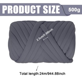 Arm Knitting Wool, 500 g/25 m Bulky Chunky Yarn, Tubular Yarn, Crochet Wool, Coarse Knitted Cuddly Blanket, Chunky Wool for Hand Knitting, Arm Knitting, Icelandic Wool for Beginners (Dark Grey)