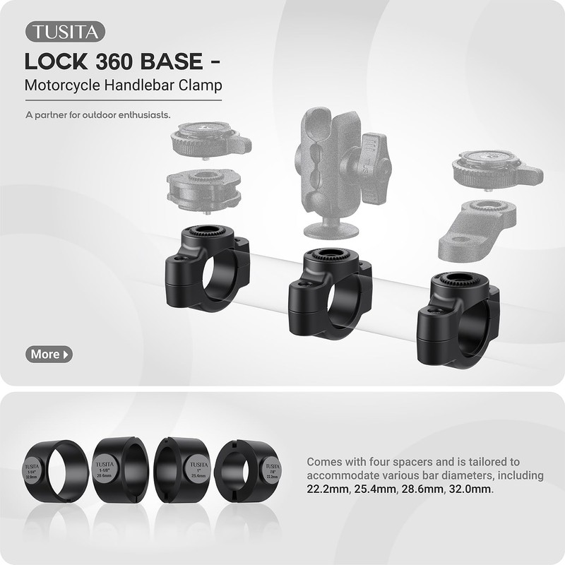 TUSITA Lock 360 Base Motorcycle Handlebar Clamp