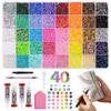 Simmofia 40 Colors Bedazzling Kit with Glue, 40000 Resin Rhinestones