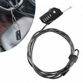 JVSURF Car Steering Wheel Lock, Seat Belt Lock, Anti-Theft Device, Max 2.1m Length, Small and Light-Weight, Multi-Functional, Fit Most Vehicle, SUV, Golf Cart Security