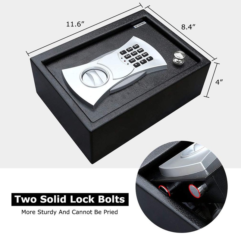 New Drawer Safe with Electronic Lock Home Office Hotel Gun