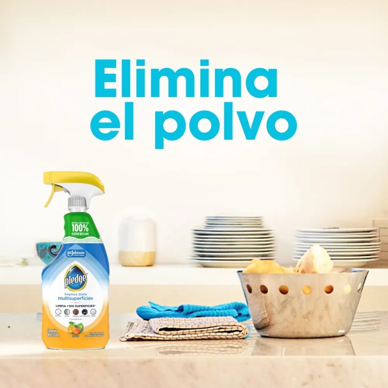 Limpiador de Superficies Pledge Cítrico Electrónicos Acero Maderas y Más