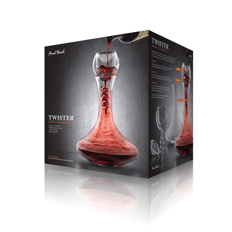 Final Touch Twister Glass Aerator & Decanter Set - 3