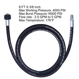 Tool Daily Pressure Washer Whip Hose with Swivel, Hose Reel Connector for Pressure Washing, 8 FT (3/8 NPT Solid + M22 Female)