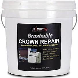 ChimneyRx 300014 Brushable Chimney Crown Repair – Elastomeric & Waterproof Coating for Crowns & Masonry - Fast-Setting & Long-Lasting Protection Crack & Leak Prevention - 2 Gallon