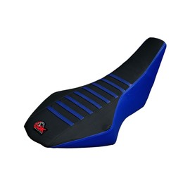 QK RACING Premium Multi Grip Seat Cover - Compatible Fit for Suzuki LTR 450 Gripper Seat Cover 2006-2011 Black/Blue Ribs S24