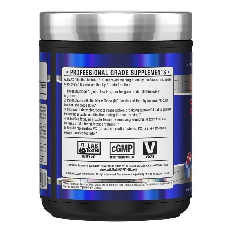 Allmax L-citrulina Malate 2:1 300 Gramos 150 Servicios Sabor Sin
