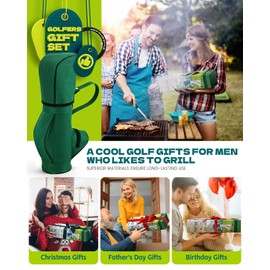 Gifts for Men Golf Grill Set - Stocking Stuffers for Adults Golf Accessories for Men BBQ Grilling Tools Unique Dad Gag Gifts Funny Adult Fathers Day White Elephant Birthday Ideas Outdoor Cool Gadgets