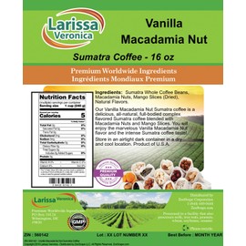 Vanilla Macadamia Nut Sumatra Coffee (Gourmet, Naturally Flavored, Whole Coffee Beans) (16 oz, ZIN: 560142)