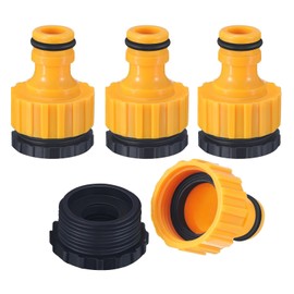 4 Pack Plastic Garden Hose Tap Connector,2-in-1 Hose Pipe Fitting Outside Adapter Hoses Fittings Watering Connectors Threaded Systems Universal Washer,for Taps Hosepipes 1/2 and 3/4 Inch Outdoor Use