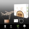 Airplane Night Light 3D Illusion Lamp,Soft Warm Colors Wood Table
