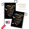 Ornament Collection New Year Gold Happy Garden House Flags Set
