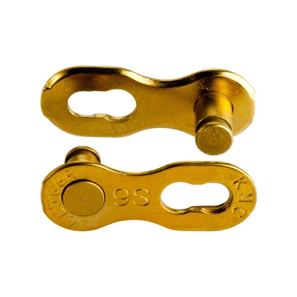 KMC 9 Speed Missinglink Joining Link, Ti-N Gold, 2 Pairs