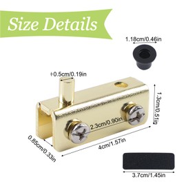 UFURMATE Glass Door Hinge, 8Pcs Frameless Glass Door Pivot Hinges Adjustable Cabinet Pivot Hinge Clip Replacement Kit, Fit 4-6mm Free-Swinging Glass (Gold)