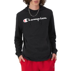 Champion, Midweight, Soft and Comfortable T-Shirt Hoodie for Men, Black Script, XX-Large