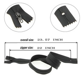 22 Inch Close End Nylon Coil Zippers for Sewing Craft Assorted Length (20 PCS Black) YIGUANXIN