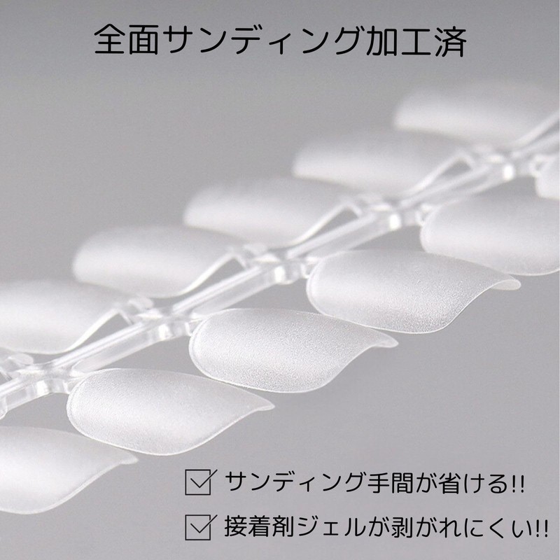 Nail Tips, 240 Pieces, 15 Sizes Set, Clear, Sanded, Nails,