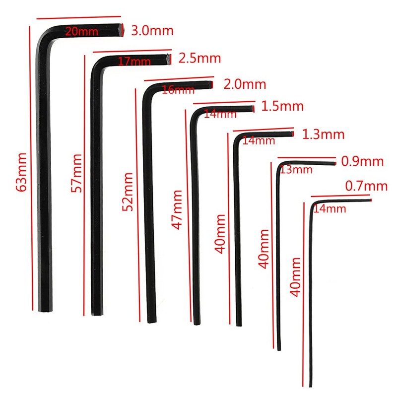 AXTZWKL 7Pcs/Set Hexagon Hex Allen Key Set Wrench Screwdriver Tool