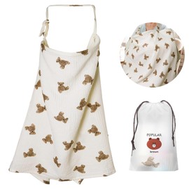 KAMHBE Breast Cover Nursing Apron Soft and Breathable 360°C Cover Nursing Cover (White)