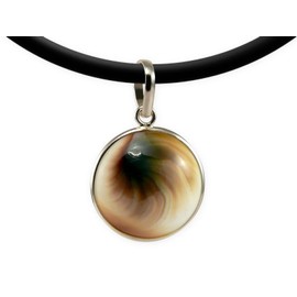 Fly Style Necklace pendant made of 925 silver with Shiva eye for women - spiritual jewellery, Shell