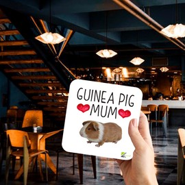 CS864 Guinea Pig Mum Novelty Funny Coffee Tea Drink Gift Glossy MDF Wooden Coaster