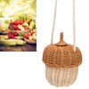 Kids Rattan Storage Basket Hand Woven Decorative Acorn Shaped Basket