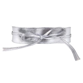 DAZZLUXE 1 Piece Women's Belt, Women's Silver Belt, Women's Wide Belt, Bow Belt, Leather Belt, Dress Belt, Clothing Accessories, Women's Elastic Belt, silver