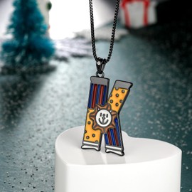 Aurora Tears Colorful Initial K Letter Necklace - 925 Sterling Silver Circus Animals Lion A-Z Alphabet Name Pendant Birthday Jewelry Christmas for Women DP0368K