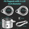 HOOPLE Flag Pole Rings 1.25 Inch 2PC, Anti Wrap Spinning