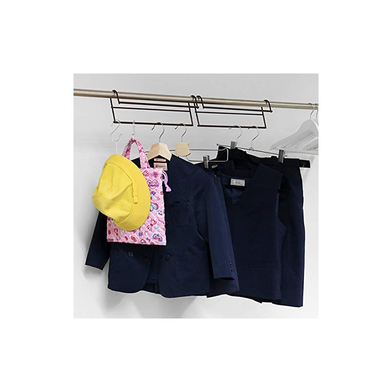 Hangers, Clothes Storage Up Hangers, Set of 2 (Brown)