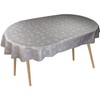 Karina Home Oval Wipe Clean Tablecloth Megan Grey Vinyl PVC