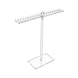 Hscjymnd Acrylic Necklace Organizer Clear Necklace Holder Display Stand Organizer with Bilateral Hooks